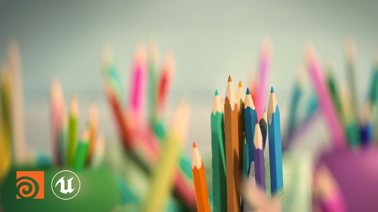 Houdini 195 UE5 Procedural Stylized Pencil Cases RBD By Dmitriy Zub