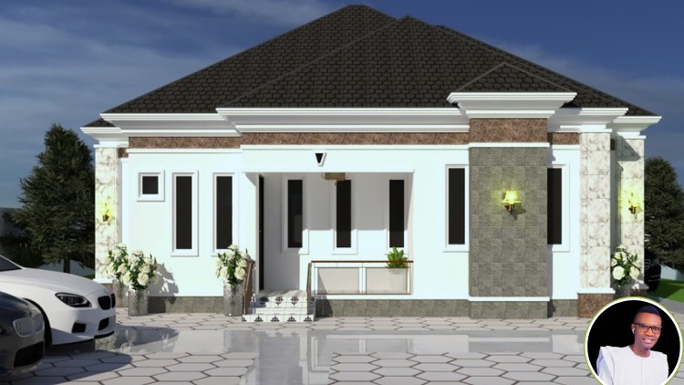 Luxury 3bedroom bungalow learn basic to advance SketchUp pro By Success Ogwudu