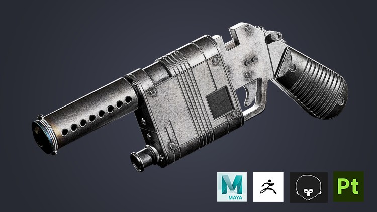 Weapon modeling for games Using Maya and Zbrush By GhostS Courses